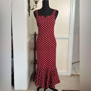 Polka Dot Ruffle Hem Dress